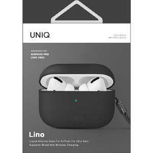 UNIQ AirPods Pro(第2世代)用シリコンケース LINO グレー UNIQ-AIRPODSPRO2-LINOGRY-イメージ2