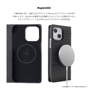 ABBI SIGNATURE iPhone 16 Pro Max用LIPARI イタリアンレザー MagSafe対応ダイアリーケース ネイビー ABS27352I16PM-イメージ9