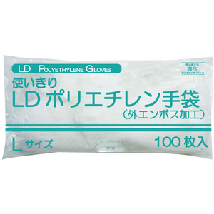 ファーストレイト 使いきりLDポリエチレン手袋(袋) L 100枚 F043952-FR-5828-イメージ1