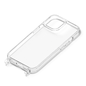 PGA iPhone 15用ショルダーストラップホール付クリアハイブリッドケース クリア PG-23APT06CL-イメージ1