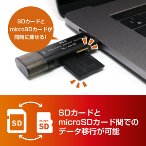 ミヨシ SDカードリーダ・ライタ USB3．2Gen1対応 USB Type-C/USB-A ブラック USR-CSD4/BK-イメージ4