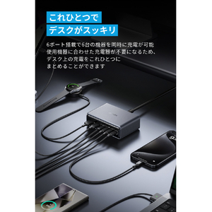 アンカー 急速充電器 Anker Prime Charger (200W、6 Ports、GaN) A2683N41-イメージ3