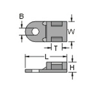 エスコ 結束バンドベース 19.6×9.5×5mm 100個 FCV6730-EA475AY-10-イメージ2