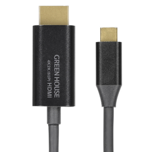 グリーンハウス USB Type-C - HDMIミラーリングケーブル 2m ブラック GH-HALTB2-BK-イメージ2