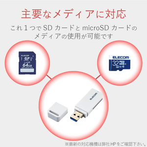 エレコム USB3．0対応メモリカードリーダ(スティックタイプ) ホワイト MR3-D011WH-イメージ2