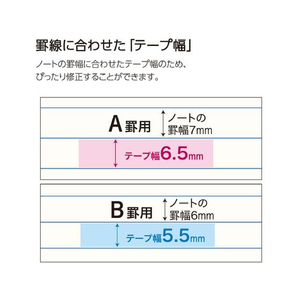 コクヨ キャンパス ノートのための修正テープ 6.5mm 詰替 FC708MM-TW-NT336-イメージ6