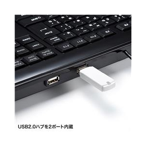 サンワサプライ USBハブ付キーボード ブラック SKB-SL21UHBK-イメージ2