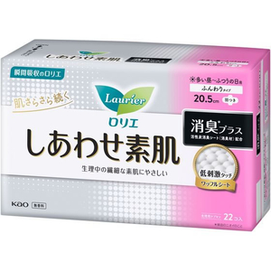 KAO ロリエしあわせ素肌消臭プラス ふつうの日用20.5cm羽付 FCC6869-イメージ1