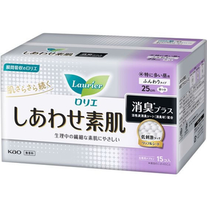KAO ロリエしあわせ素肌消臭プラス 特に多い昼用25cm羽つき FCC6870-イメージ1