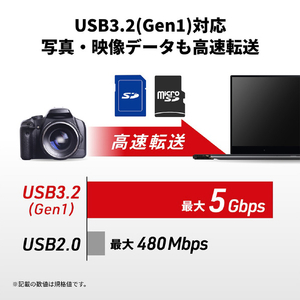 BUFFALO USB3．0 Type-C接続カードリーダーSD用直挿し シルバー BSCR120U3CSV-イメージ5