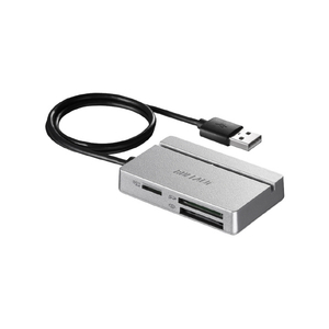 BUFFALO USB2．0 マルチカードリーダー/ライター シルバー BSCR100U2SV-イメージ1