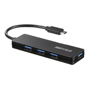 BUFFALO USB3．1(Gen1) TypeC 4ポート バスパワーハブ ブラック BSH4U120C1BK-イメージ1