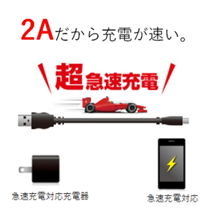 エレコム 2A対応microUSBケーブル(0．2m) ホワイト MPA-AMB2U02WH-イメージ3