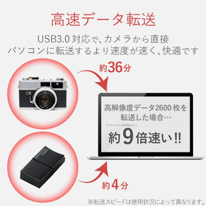 エレコム USB3．0対応microSD専用メモリカードリーダ ブラック MR3-C008BK-イメージ3