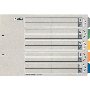 キングジム カラーインデックス B4ヨコ 5山 2穴 10組 F805029-909E-イメージ1