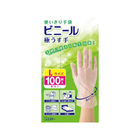 エステー 使いきり手袋 ビニール 極うす手 L 半透明 100枚 FCU4162