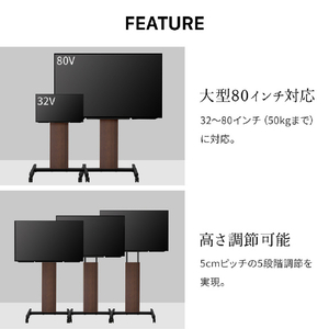 ナカムラ ～80V型対応 WALL TVスタンド PROアクティブタイプ EQUALS・WALLシリーズ サテンホワイト WLTVD5111-イメージ8