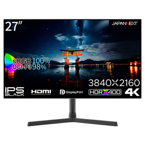 JAPANNEXT 27型4K対応液晶ディスプレイ ブラック JN-27IPSB4FLUHDR-イメージ1