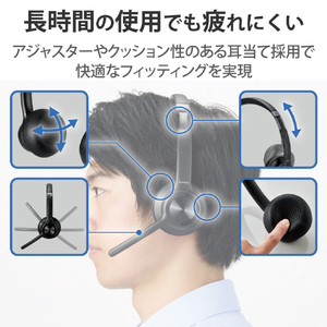 エレコム ノイズリダクションステレオBluetoothヘッドセット ブラック LBT-HSOH20BK-イメージ5