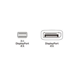 サンワサプライ ミニ-DisplayPort変換ケーブル（1m） ホワイト KC-DPM1W-イメージ3