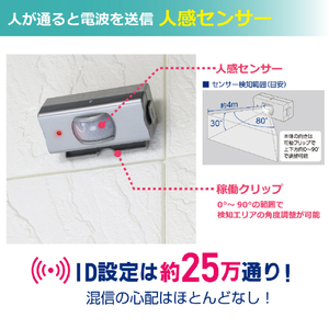 エルパ ワイヤレスチャイム 受信器+センサー送信機セット EWS-S5033-イメージ6