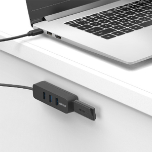 BUFFALO USB-C 3．2Gen1バスパワー上挿しハブ 磁石付 ブラック BSH4U320C1BK-イメージ4