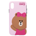 LINE FRIENDS iPhone XR用ケース DUAL GUARD ベーシック チョコ KCL-DBA007