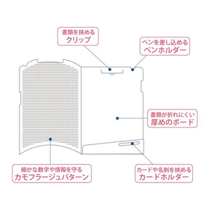 プラス クリップ付ボードホルダー・カモフラージュ ホワイト 10枚 FL-130CH 1箱(10冊) F840791-89483-イメージ6