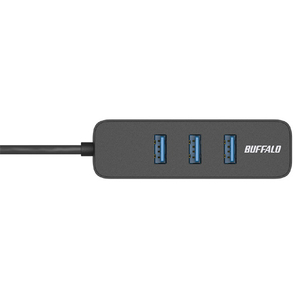 BUFFALO USB-A 3．2Gen1バスパワー上挿しハブ 磁石付 ブラック BSH4U320U3BK-イメージ2