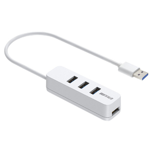 BUFFALO USB-A 3．2Gen1バスパワー上挿しハブ 磁石付 ホワイト BSH4U320U3WH-イメージ1