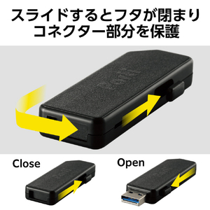 エレコム スライドシャッター式USBメモリ(32GB) ブラック MF-SKU3032GBK-イメージ4