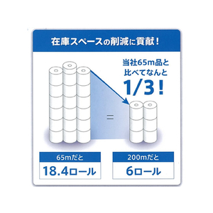 大王製紙 エルヴェール トイレットティシュー シングル 芯なし 200m 6ロール F383361-141433-イメージ3