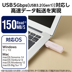 エレコム スライドシャッター式USBメモリ(32GB) ピンク MF-SKU3032GPN-イメージ5