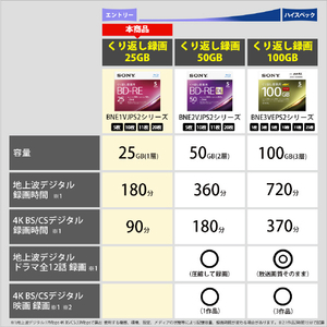 SONY 録画用25GB 1-2倍速 BD-RE書換え型 ブルーレイディスク 10+1枚入り 11BNE1VSPS2-イメージ3