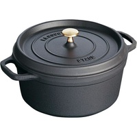 STAUB ストウブ ピコ・ココット ラウンド 22cm ブラック 40509-305 FC076LY-8355400