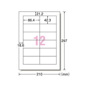 エーワン ラベルシール A4 12面 四辺余白 100枚 F824801-31504-イメージ2