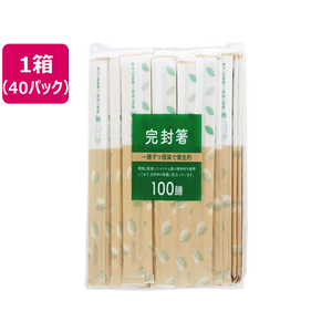 大和物産 植林材紙完封元禄箸 楊枝無 100膳×40P(特) FC022NT-20037-イメージ1