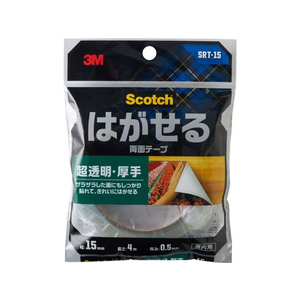 3M スコッチ はがせる両面テープ 超透明 厚手15mm*4m 1巻 F855649-SRT-15-イメージ1