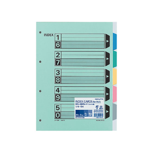 コクヨ カラー仕切カード A4タテ 5色5山 4穴 10組 F805682-ｼｷ-64-イメージ1