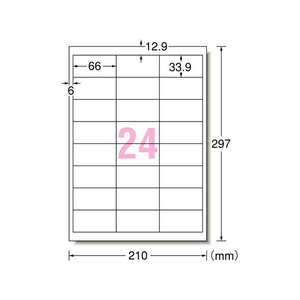 エーワン ラベルシール A4 24面 四辺余白 10枚 F824806-31511-イメージ2