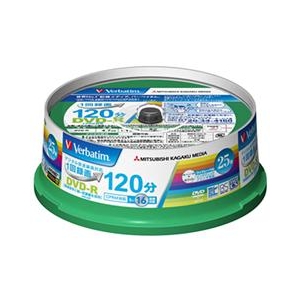 Verbatim 録画用DVD-R 4．7GB 1-16倍速対応 CPRM対応 インクジェットプリンタ対応 25枚入り VHR12JP25V1-イメージ1