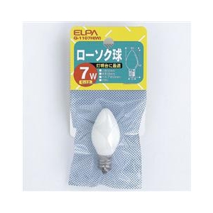 エルパ ローソク球 E12口金 7W ホワイト 1個入り G-1107H(W)-イメージ1