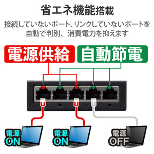 エレコム Giga対応5ポートスイッチ(金属筐体/ACアダプター) ブラック EHC-G05MA-B-イメージ5