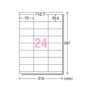 エーワン ラベルシール A4 24面 上下余白 100枚 F824817-31540-イメージ2