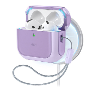 ESR AirPods 4用MagSafe対応ハイブリッドケース ORBIT パープル ES27433AP4-イメージ1