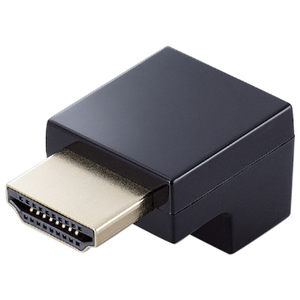 エレコム HDMI L字型アダプター(タイプA-タイプA)スリム 下向き ブラック AD-HDAABS02BK-イメージ1