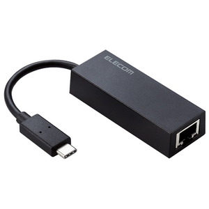 エレコム USB Type-C(TM)コネクター 1Gbps 有線LANアダプター ブラック EDC-GUC3V2-B-イメージ1