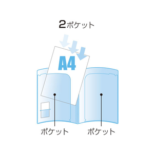 ビュートン スマートホルダー 2ポケット A4 背幅1mm ピンク FCA7660-NSH-A4-2CP-イメージ2