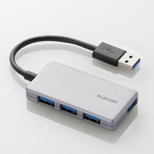 エレコム 4ポートUSB3．0ハブ(コンパクトタイプ) シルバー U3H-A416BSV-イメージ1