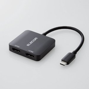 エレコム USB Type-C(TM) - HDMI(R)変換アダプター 2ポート(12cm) ブラック AD-CHDMI2BK2-イメージ2